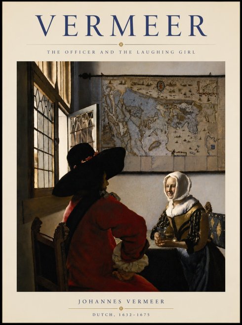 Vermeer The Officer and the Laughing Girl No5 - Affiche