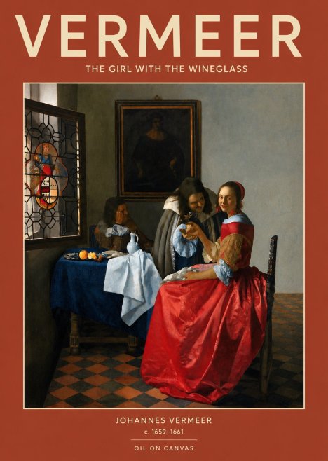 Vermeer The Girl with the Wineglass No3 - Affiche