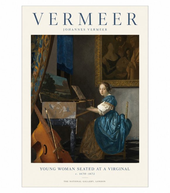 Vermeer Young Woman Seated at a Virginal No1 - Affiche