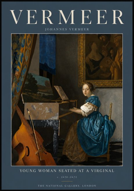 Vermeer Young Woman Seated at a Virginal No5 - Affiche