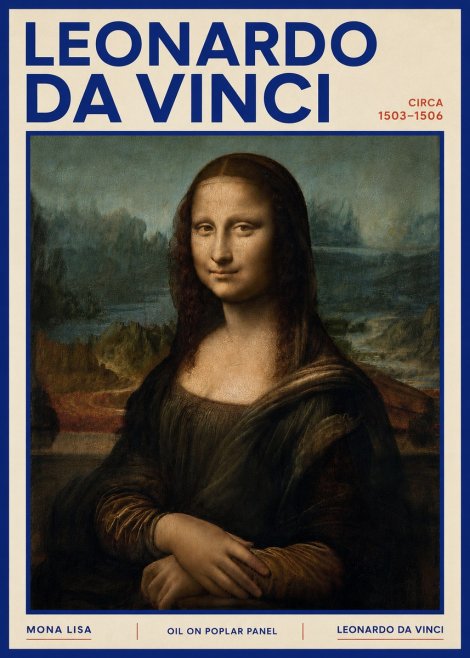 Leonardo da Vinci Mona Lisa No4 - Affiche