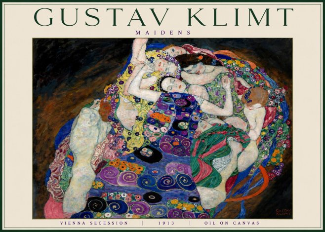 Klimt Maidens No4 - Affiche