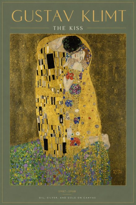 Klimt The Kiss No4 - Affiche
