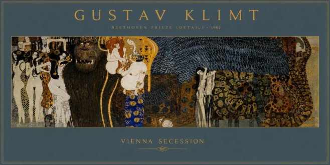 Klimt Beethoven Frieze (Detail) No3 - Affiche
