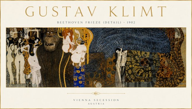 Klimt Beethoven Frieze (Detail) No4 - Affiche