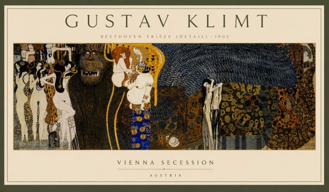 Klimt Beethoven Frieze (Detail) No5 - Affiche