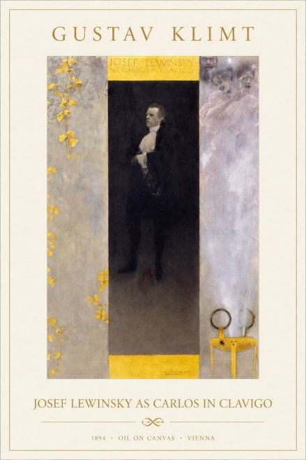Klimt Josef Lewinsky as Carlos in Clavigo No1 - Affiche