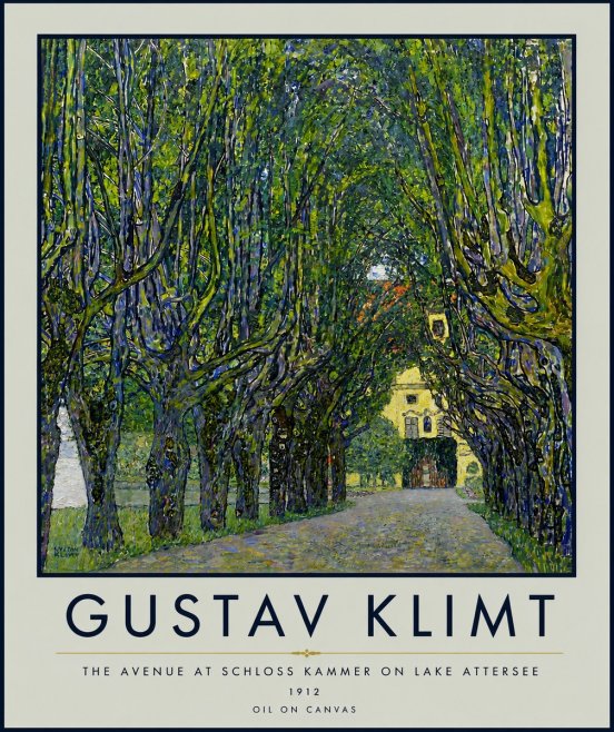 Klimt The Avenue at Schloss Kammer on Lake Attersee No6 - Affiche