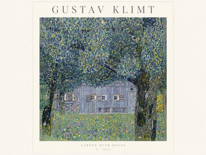 Klimt Garden with House No1 - Affiche