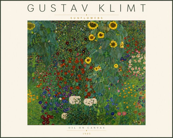 Klimt Sunflowers No4 - Affiche