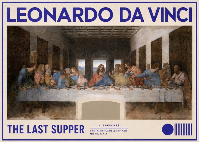 Leonardo da Vinci The Last Supper No2 - Affiche