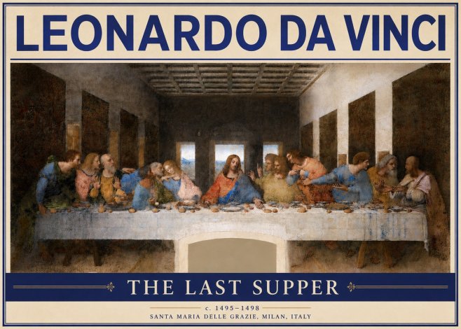Leonardo da Vinci The Last Supper No4 - Affiche