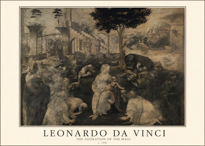 Leonardo da Vinci The Adoration of the Magi No2 - Affiche