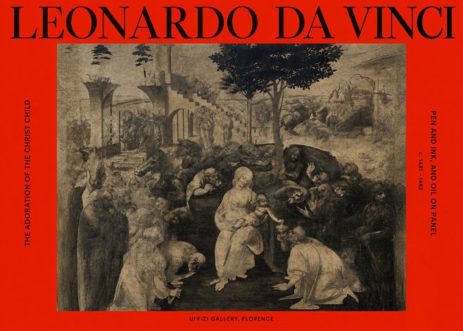 Leonardo da Vinci The Adoration of the Magi No6 - Affiche