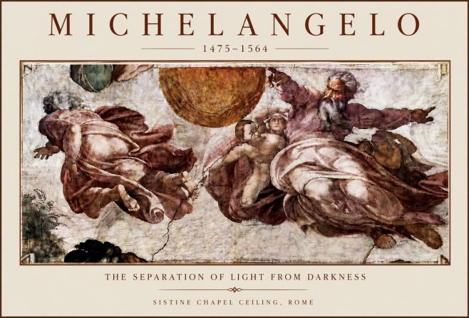 Michelangelo The Separation of Light from Darkness No5 - Affiche