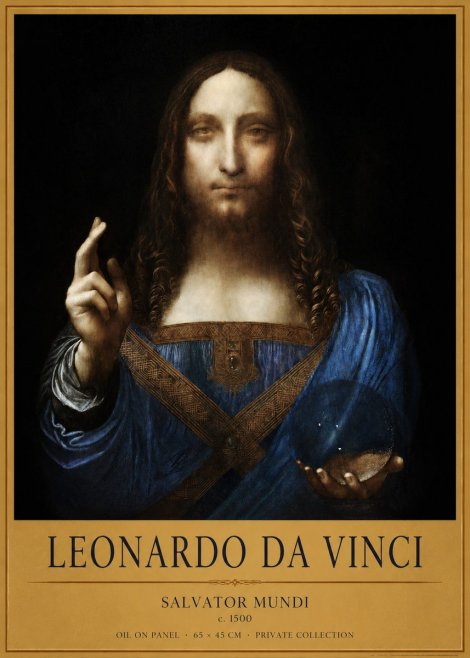 Leonardo da Vinci Salvator Mundi No1 - Affiche