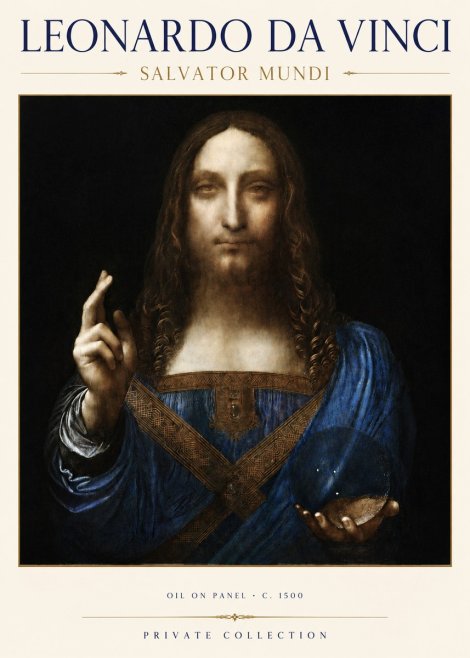 Leonardo da Vinci Salvator Mundi No3 - Affiche