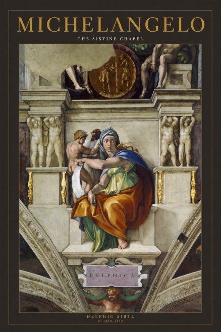 Michelangelo Delphic Sibyl No2 - Affiche