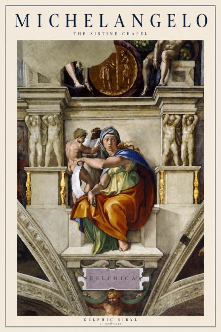 Michelangelo Delphic Sibyl No3 - Affiche