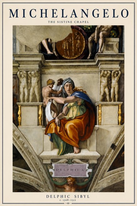 Michelangelo Delphic Sibyl No6 - Affiche