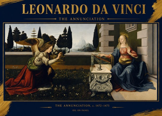 Leonardo da Vinci The Annunciation No2 - Affiche
