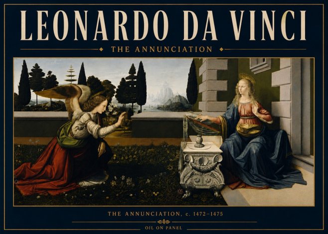 Leonardo da Vinci The Annunciation No6 - Affiche