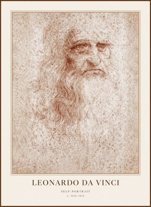 Leonardo da Vinci Self-portrait I No1 - Affiche