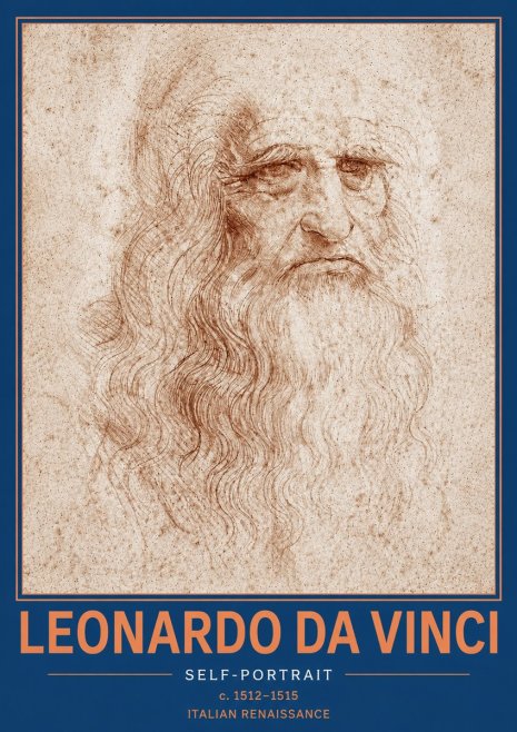 Leonardo da Vinci Self-portrait I No5 - Affiche
