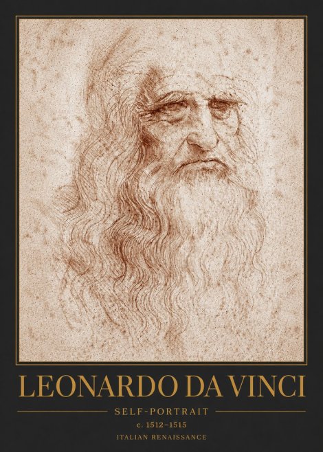 Leonardo da Vinci Self-portrait I No6 - Affiche