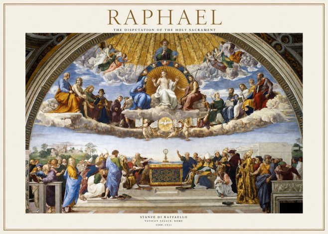 Raphael The Disputation of the Holy Sacrament No1 - Affiche