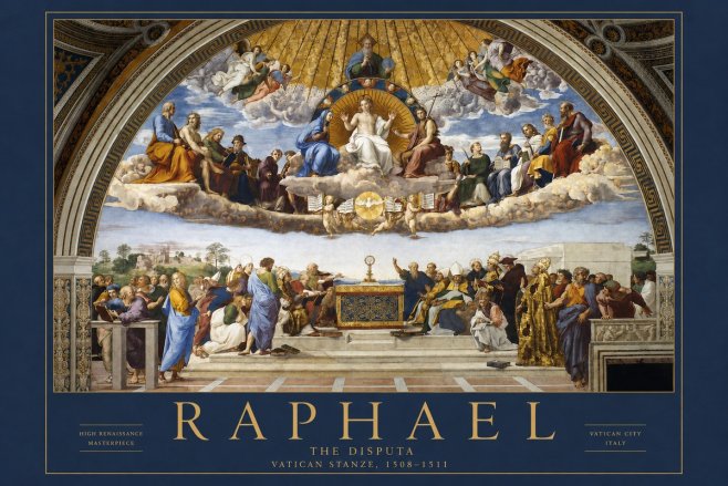 Raphael The Disputation of the Holy Sacrament No2 - Affiche