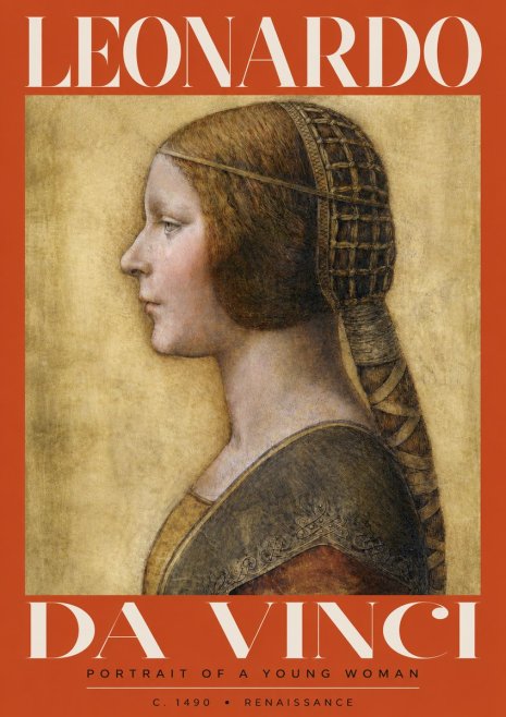 Leonardo da Vinci Portrait of a Young Woman II No3 - Affiche