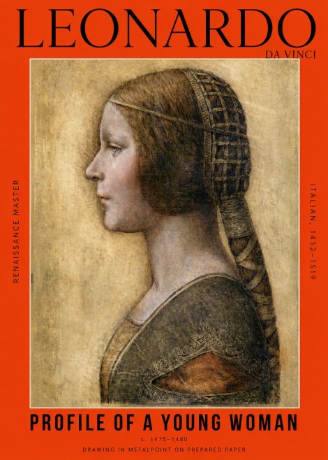 Leonardo da Vinci Portrait of a Young Woman II No6 - Affiche