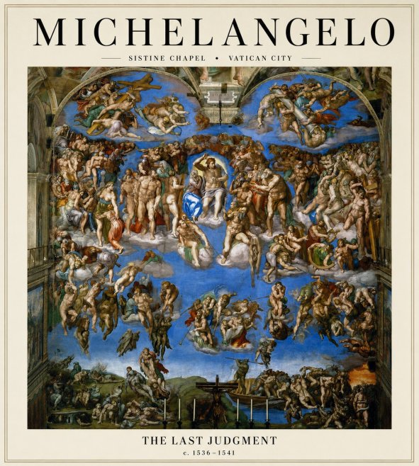 Michelangelo The Last Judgment No3 - Affiche