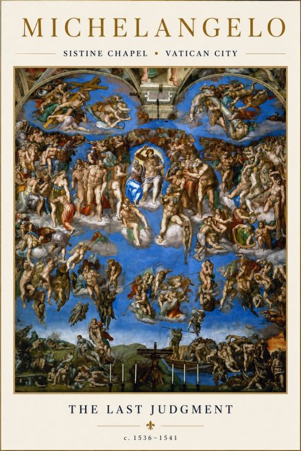 Michelangelo The Last Judgment No4 - Affiche
