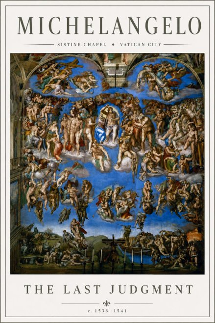 Michelangelo The Last Judgment No6 - Affiche