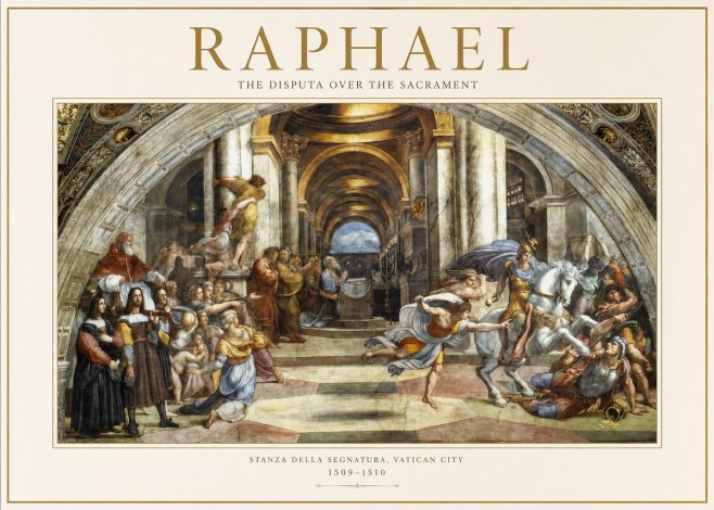 Raphael The Disputa over the Sacrament No1 - Affiche