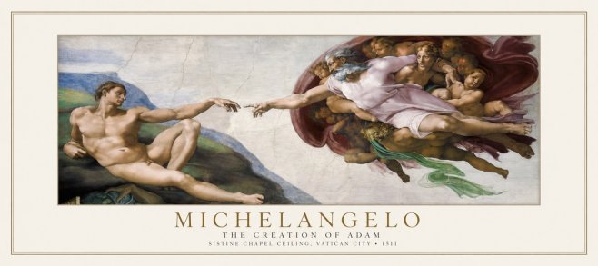 Michelangelo The Creation of Adam No1 - Affiche