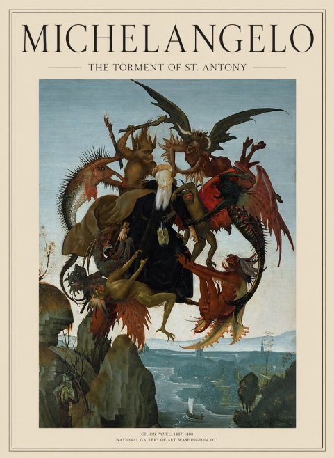 Michelangelo The Torment of St. Antony No1 - Affiche