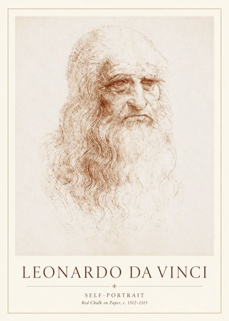 Leonardo da Vinci Self-portrait II No1 - Affiche