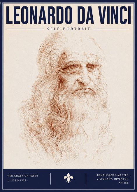 Leonardo da Vinci Self-portrait II No6 - Affiche