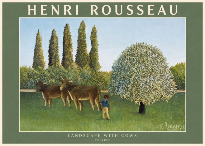 Rousseau Landscape with Cows No2 - Affiche
