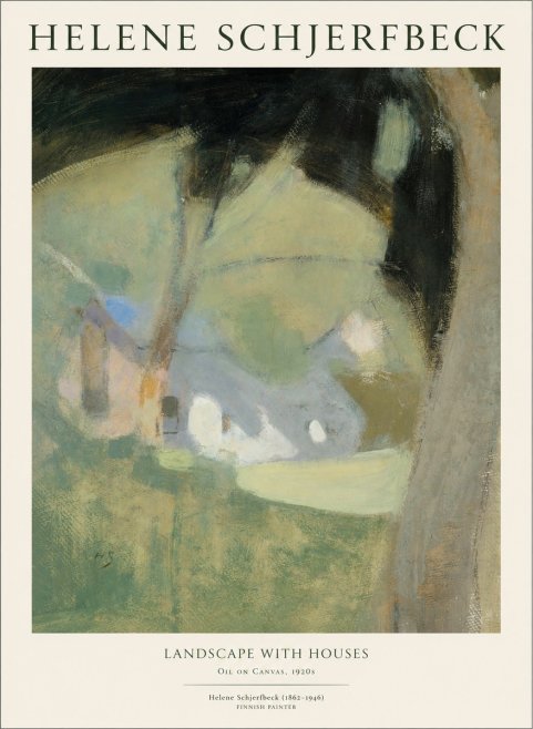 Helene Schjerfbeck Landscape with Houses No1 - Affiche