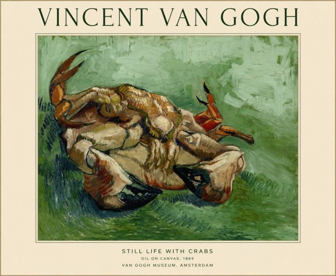 Van Gogh Still Life with Crabs No1 - Affiche