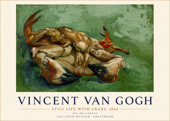 Van Gogh Still Life with Crabs No3 - Affiche