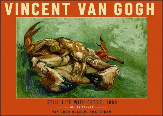 Van Gogh Still Life with Crabs No6 - Affiche