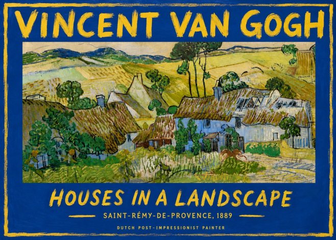 Van Gogh Houses in a Landscape No6 - Affiche
