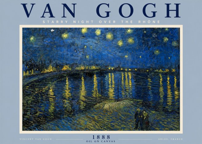 Van Gogh Starry Night over the Rhône No5 - Affiche