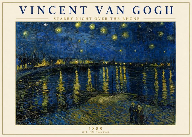 Van Gogh Starry Night over the Rhône No6 - Affiche