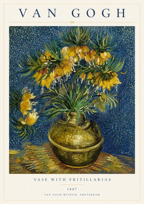 Van Gogh Vase with Fritillarias No4 - Affiche